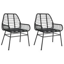 Image of Garden Chairs Outdoor Chair Patio Dining Chair Seat 2 pcs Poly Rattan vidaXL