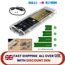 Image of M.2 NVMe SSD to USB 3.2 Type-C Enclosure Case Converter Adapter M&B+M Key