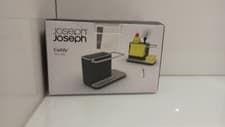 Image of Joseph Joseph Caddy Sink Tidy Area Brush Storage Organiser Drainer Compact Grey
