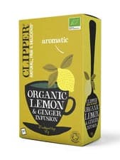 Image of Organic Lemon & Ginger Herbal Tea 20 Bags (Clipper)