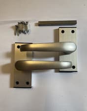 Image of Door Handle Lever Latch with Spindle & Fixings Satin Aluminium Pack of 2 (Pair)
