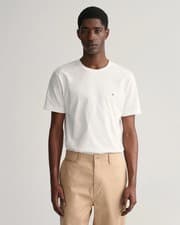 Image of GANT Mens Regular Fit Short Sleeve Shield Logo T-Shirt NOS - 110 White