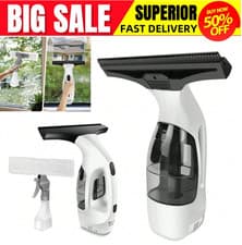 Image of Cordless Window Vac Rechargeable Vacuum Cleaner Compact Electric window cleaner