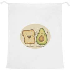Image of 'Happy Avocado and Toast' Laundry / Washing / Storage Bag (LB00036212)