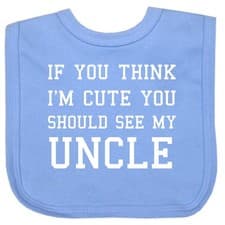 Image of BabyPrem Baby Bibs Funny Cute UNCLE Bib with VELCRO® Brand Fastener Shower Gifts