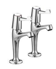Image of Bristan Value Lever High Neck Pillar Kitchen Sink Taps - Chrome