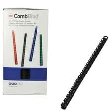 Image of GBC CombBind A4 14mm Binding Combs Black (Pack of 100) 4028178