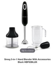 Image of SMEG HBAC11CR, 4-Piece Accessory Set for Hand blenders 50's Style, Black