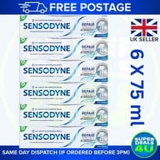 Image of Sensodyne Repair & Protect Whitening Deep Repair toothpaste. 6 X 75 ml