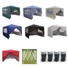 Image of 3x3m Heavy Duty Waterproof Pop Up Gazebo Garden Party Canopy Tent with 4 Sides