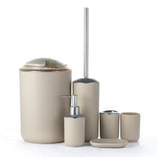 Image of JOTOM 6 Piece Plastic Bathroom Accessory Set Modern Design Bath Accessories B...