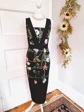 Image of NEW ABSOLUTELY STUNNING TED BAKER KACIED FLORAL PRINT PENCIL MIDI DRESS 3 UK 10?