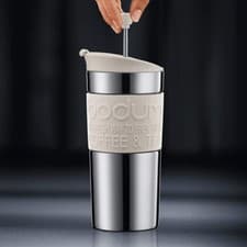 Image of BODUM VACUUM TRAVEL PRESS SET COFFEE MAKER, 0.35 L, 12 OZ - S/S