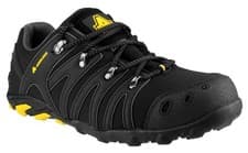 Image of Amblers S3 black soft-shell fabric steel toe/midsole safety trainer shoe FS23