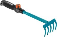 Image of GARDENA combisystem Flower Rake: Five-tined hand rake for raking and loosening