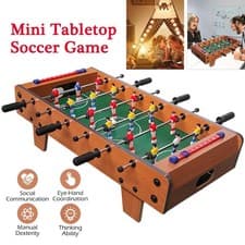 Image of Portable Mini Football Table Tabletop Desktop Game 6 Rods Family Party Fun UK
