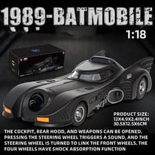 Image of 1:18 1989 BATMAN Batmobile Die-cast Car Large Scale Model