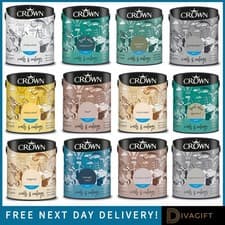 Image of CROWN MATT EMULSION PAINT 2.5L FOR WALLS CEILINGS WOOD METAL ALL COLOURS NEW
