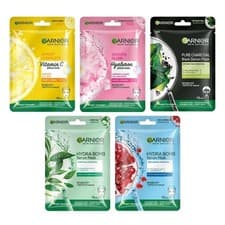 Image of Garnier Sheet Hydra Bomb Serum Masks 5 Pack Vitamin C Hydration Charcoal