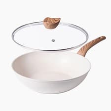 Image of 28cm Non-Stick Wok Pan – Induction Safe, Deep Stir Fry, Marble Coating