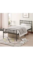 Image of Strong Small Double Bed 4ft6 Metal Bed Frame Black ,Bedroom Furniture new in box