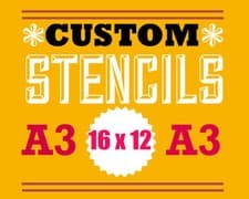 Image of custom stencil A3 - personalised - logo or Design