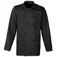 Image of BLACK CHEFS JACKET, BANQUET SHIRT, KITCHEN COAT, BAR, CATERING UNIFORM INS12