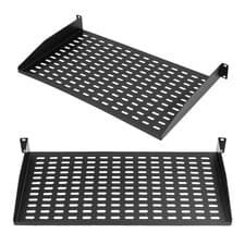 Image of 2pcs 1U Server Rack Shelf, Vented Design , Cantilever & Wall Mountable,