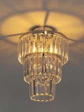 Image of Brand new modern luxury stylish ceiling lamp! Silver with 72x triangle pendants