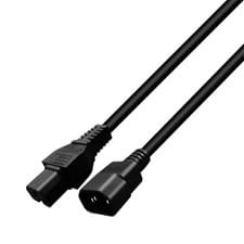 Image of IEC320 C14 to IEC320 C15 Extension Power Cord, Black 3 Meters Heavy Duty for PC