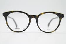Image of Fendi FF 0249 Brown Beige Silver Oval Eyeglasses Frame New
