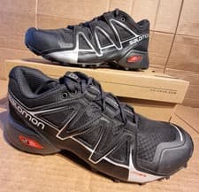 Image of Salomon Men's UK7 Speedcross Vario 2 Trail Running Shoes in Black/Silver - BNWT