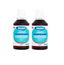 Image of Wisdom Chlorhexidine Antibacterial Mouthwash Fresh Mint Alcohol Free- 2 x 300ml
