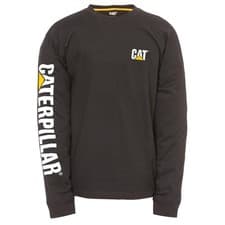 Image of Caterpillar CAT Trademark Banner black cotton long-sleeve T-Shirt 1510034