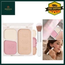 Image of Radiant Cheek Glow Blush Palette 3 Shades with Brush Soft Nude
