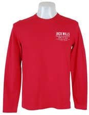 Image of JACK WILLS Mens Crimson Red L/S JERSEY T-SHIRT Crew Neck - M - 40" - RRP £49