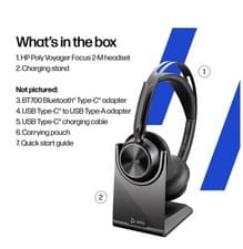 Image of Poly Voyager Focus 2 Headset With Charging Stand (Microsoft Teams Edition)