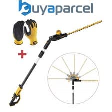 Image of Dewalt DCMPH566N 18v XR Brushless Pole Hedge Trimmer 55cm Long Reach + Gloves