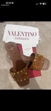 Image of Valentino Garavani Tobacco sliders sandals Women’s Size eu 38 uk 5