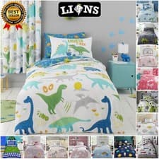 Image of Kids Duvet Cover Sets Boys Girls Reversible Soft Bedding Set With Fitted Sheet