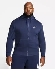 Image of Nike Sportswear Club Fleece Full-Zip Hoodie Navy Blue SIZE XL - BV2645-410