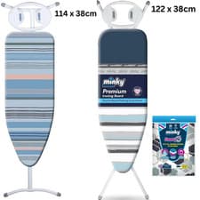 Image of Minky Premium White Large Ironing Board | 122 x 38cm Ironing Board 114 x 38cm