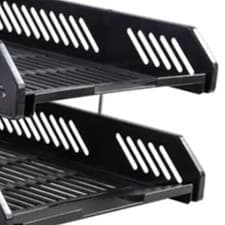 Image of Home School Office 2 Tier Paper Tray Organizers Large Capacity Hollow Desktop