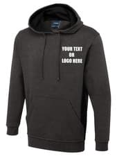Image of Personalised Uneek Two Tone Hooded Sweatshirt Printed Text Logo Unisex Gym Gifts