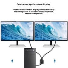 Image of VGA Splitter Cable 1In 2Out 1080P Signal Duplicator For LCD TVs Box Displays