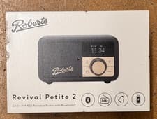 Image of Roberts Revival Petite 2 DAB /FM Retro Bluetooth Radio - BLACK NEW BOXED