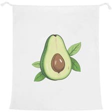 Image of 'Avocado with Leaves' Laundry / Washing / Storage Bag (LB00043809)
