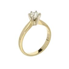 Image of Ladies 18ct Yellow Gold Diamond Engagement Ring - 0.52ct