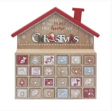 Image of Christmas Wooden Advent Calendar House – “No Place Like Home for Christmas”