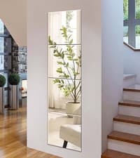 Image of Full Length Mirrors Long Wall Mirror Self Adhesive Mirror Tiles Glass 35x35 Sti